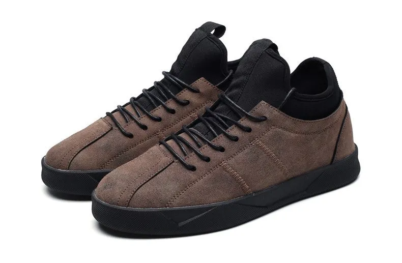 Men's Spring/Autumn Casual Suede Leather Lace-Up Flat Sneakers