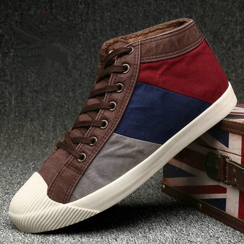 Men's Winter Casual Canvas Ankle Boots | Men's Sneakers