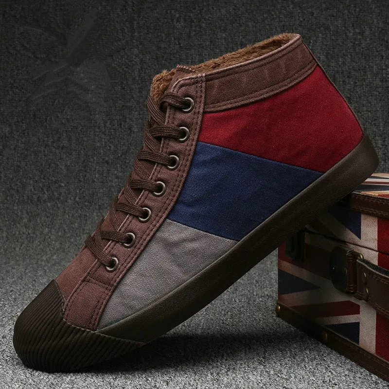 Men's Winter Casual Canvas Ankle Boots | Men's Sneakers