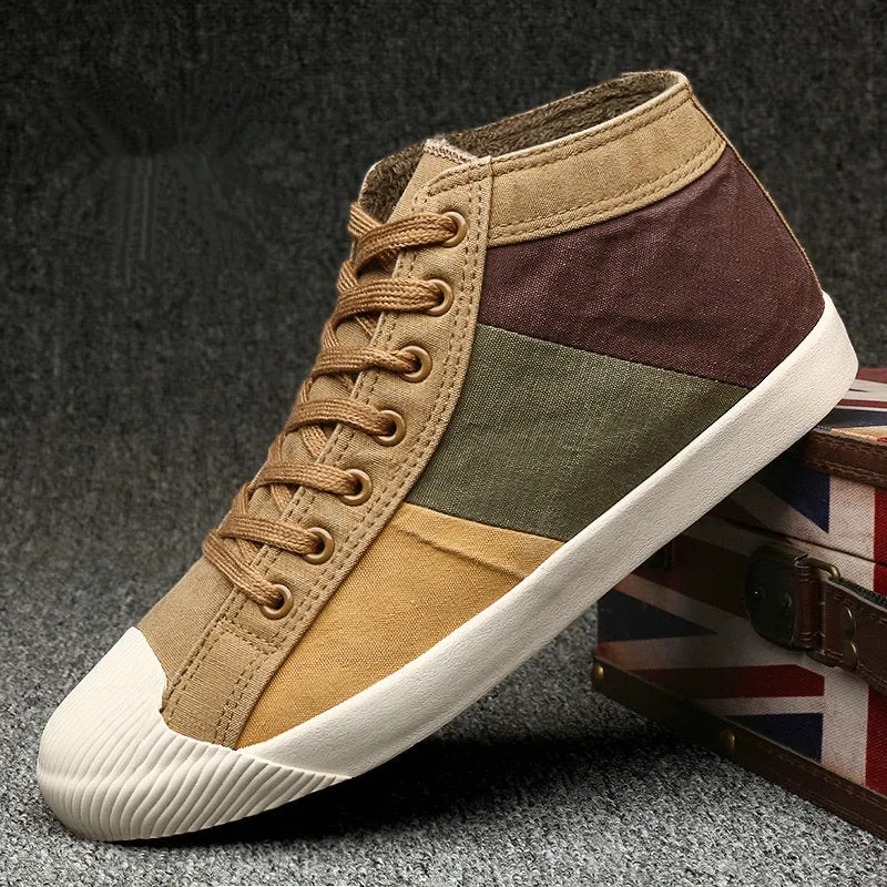 Men's Winter Casual Canvas Ankle Boots | Men's Sneakers