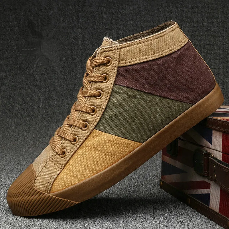Men's Winter Casual Canvas Ankle Boots | Men's Sneakers