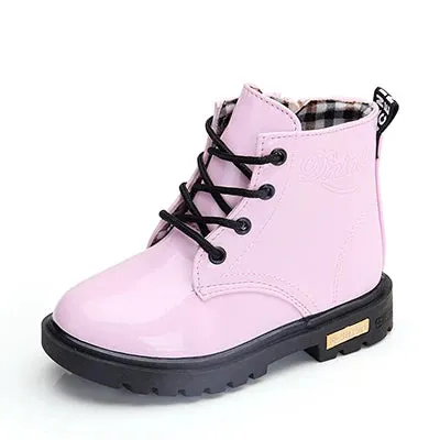 New Children Shoes Size 21-37  Leather Waterproof Winter Boots