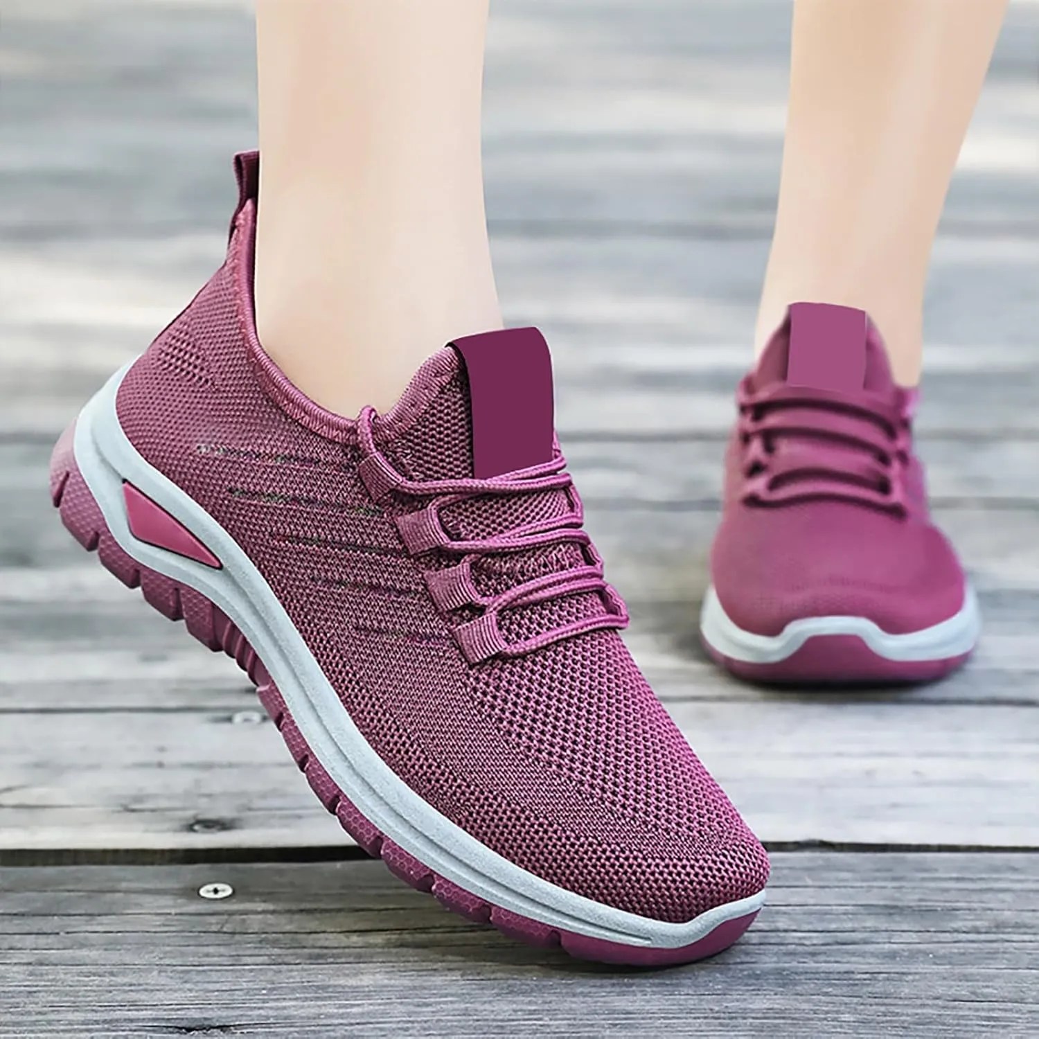 Orthopedic Sneakers for Women Mesh Breathable Lace Up Walking Running Shoes Comfortable Tennis Shoes Non Slip Lightweight Casual Womens Sneakers with Arch Support