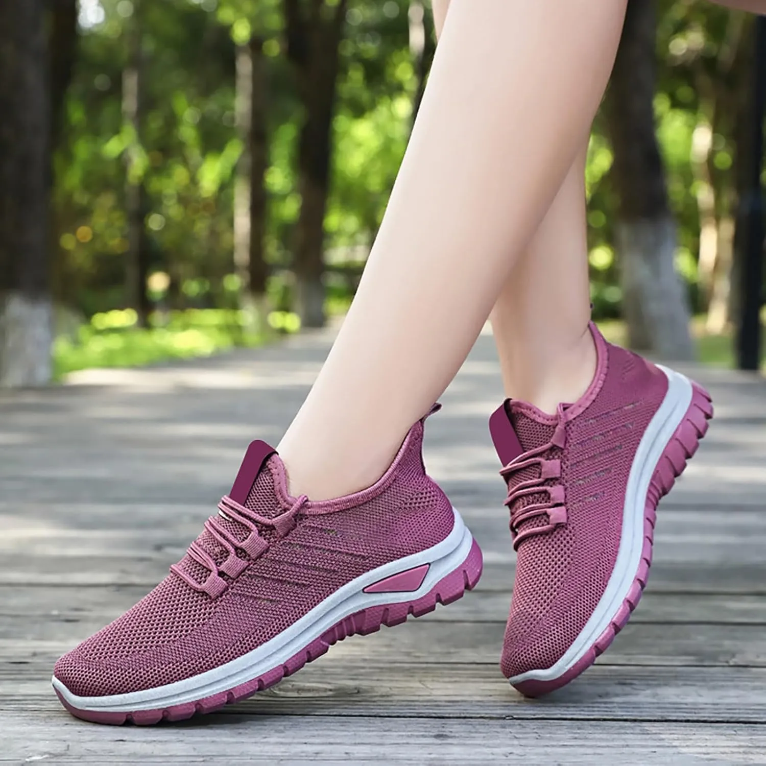 Orthopedic Sneakers for Women Mesh Breathable Lace Up Walking Running Shoes Comfortable Tennis Shoes Non Slip Lightweight Casual Womens Sneakers with Arch Support