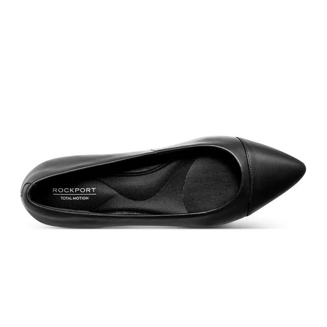 Rockport Women's Kenzie Total Motion Pointy Toe Dress Flats Black Leather W-KENZIE BLK002