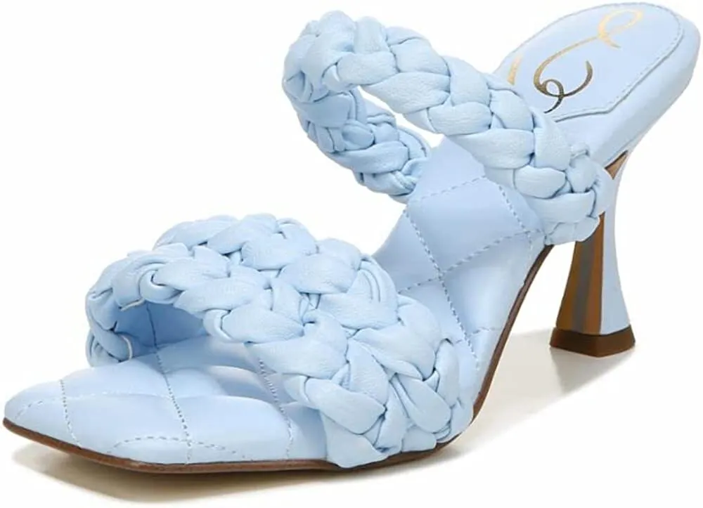 Sam Edelman Meghan Riveria Slip On Braided Straps Fashion Mule High Heel Sandals