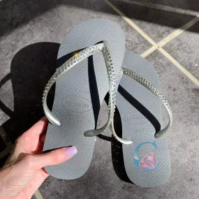 Silver Thin Strap Havaianas - 2 Rows *