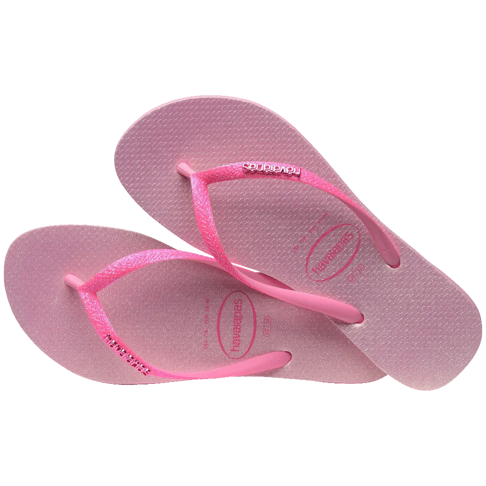 Slim Glitter Iridescent Flip Flops