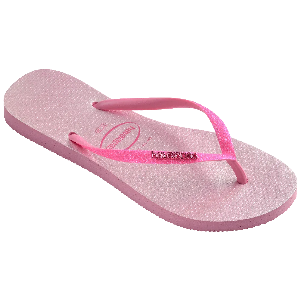 Slim Glitter Iridescent Flip Flops