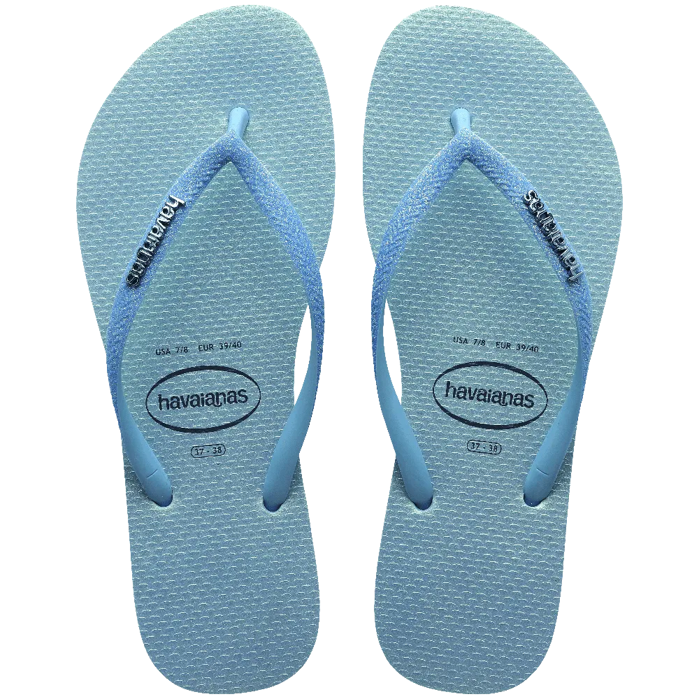 Slim Glitter Iridescent Flip Flops