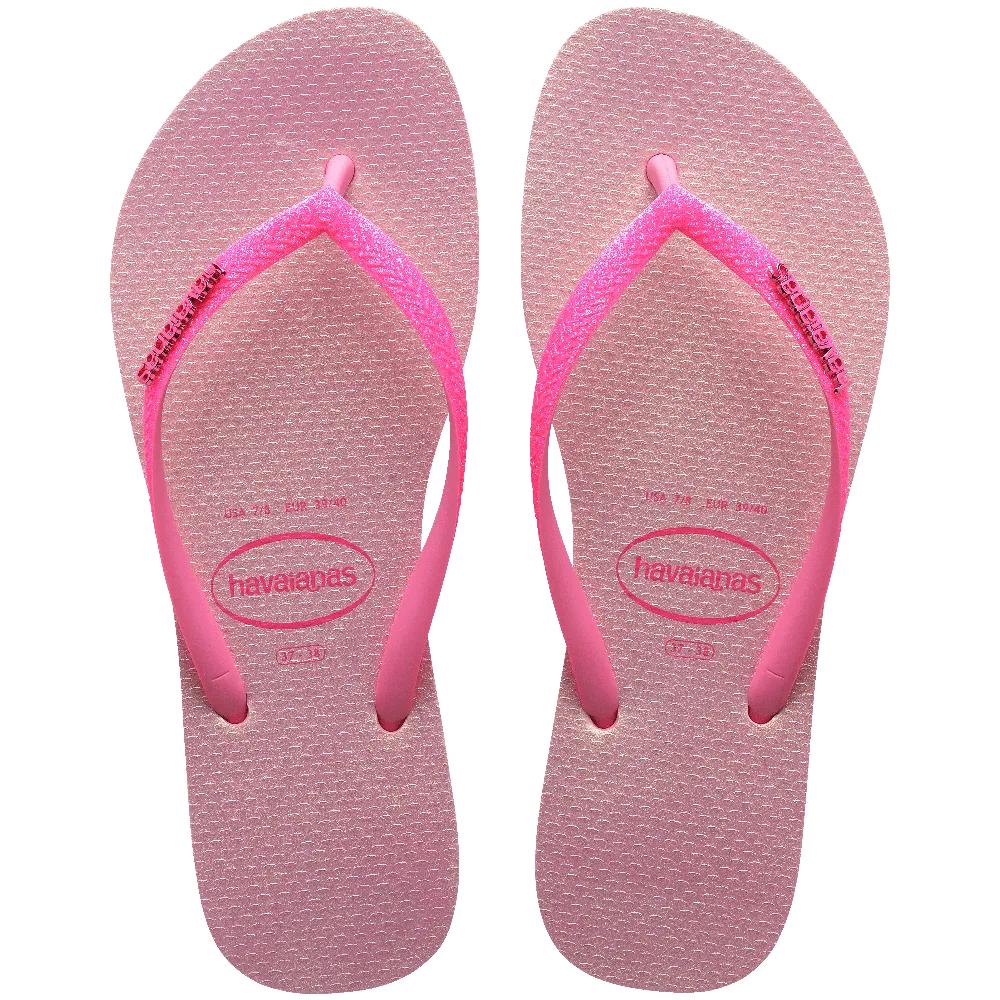 Slim Glitter Iridescent Flip Flops