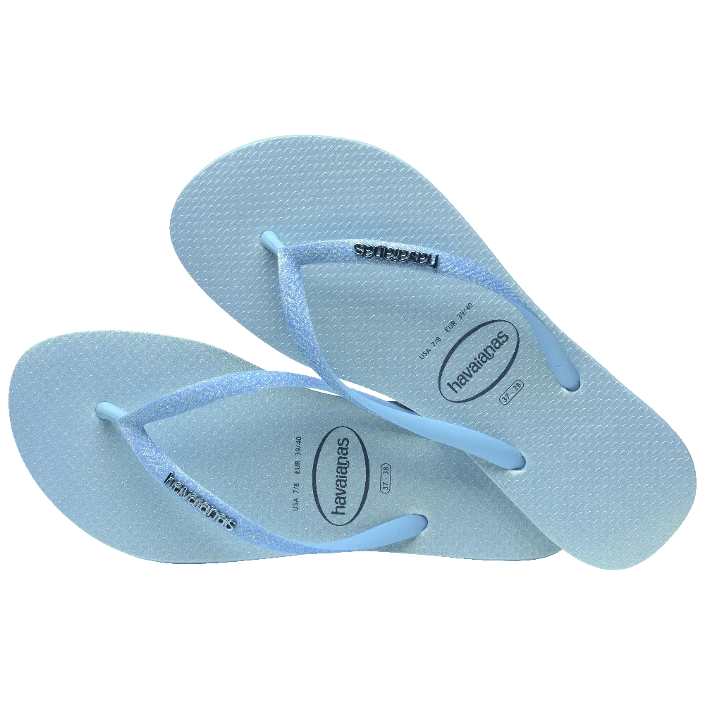 Slim Glitter Iridescent Flip Flops