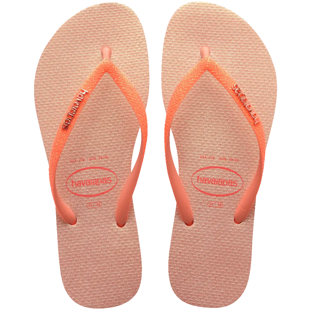 Slim Glitter Iridescent Flip Flops