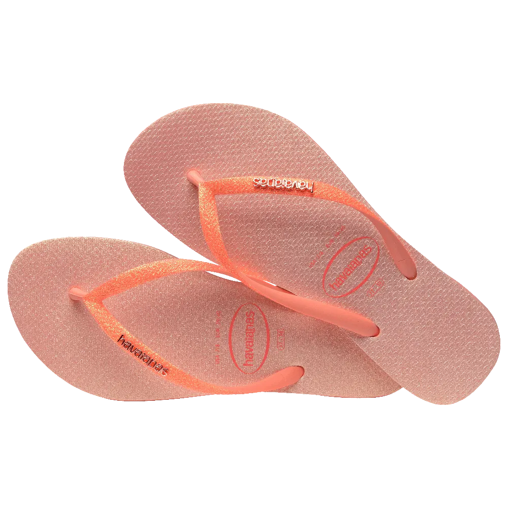 Slim Glitter Iridescent Flip Flops