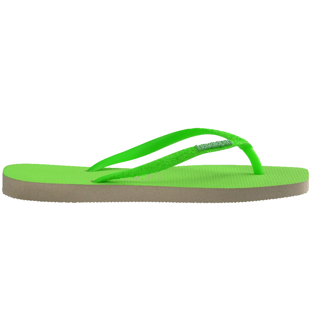 Slim Square Glitter Neon Flip Flops