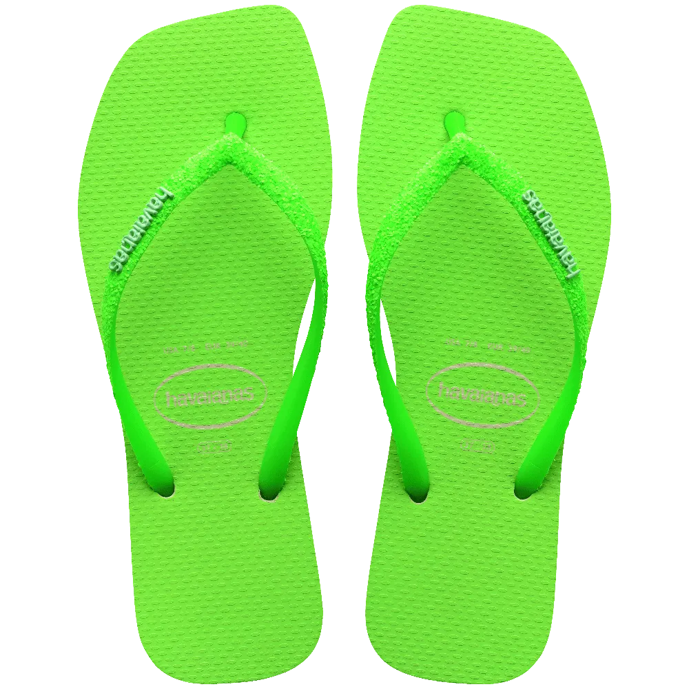 Slim Square Glitter Neon Flip Flops