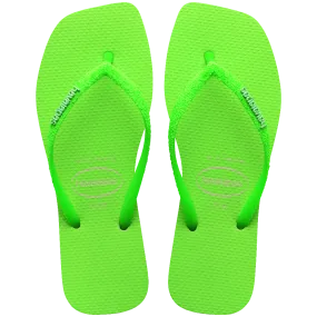 Slim Square Glitter Neon Flip Flops