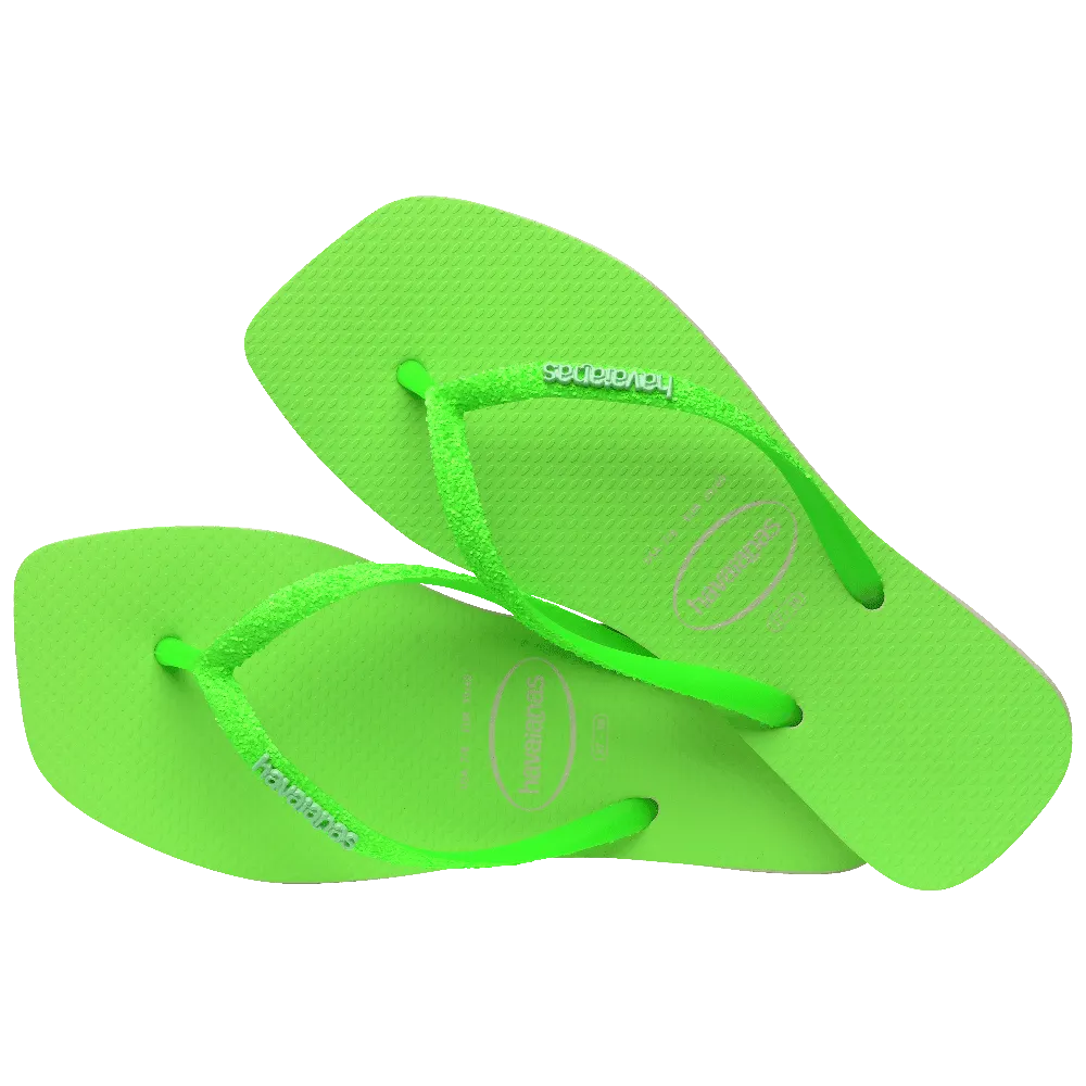 Slim Square Glitter Neon Flip Flops