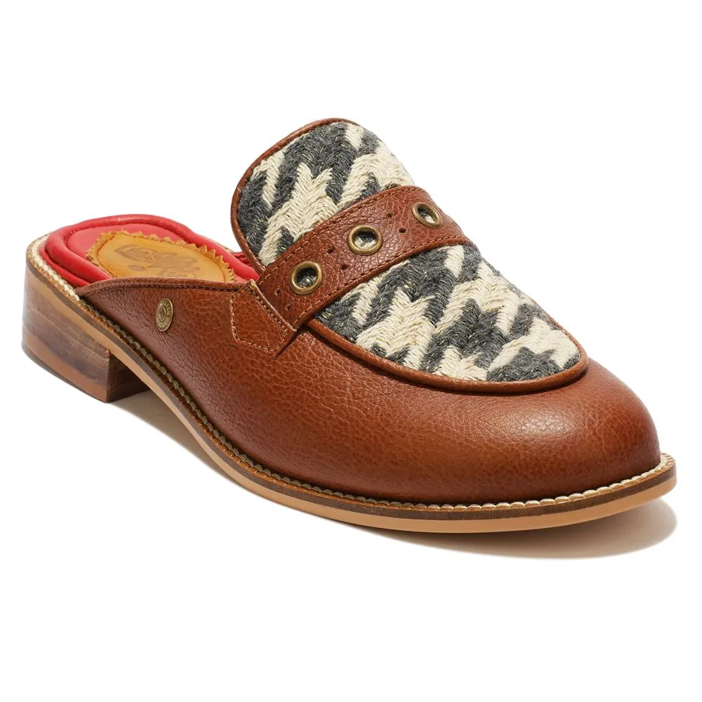 Tan Houndstooth Mule_ for Women (discontinued)