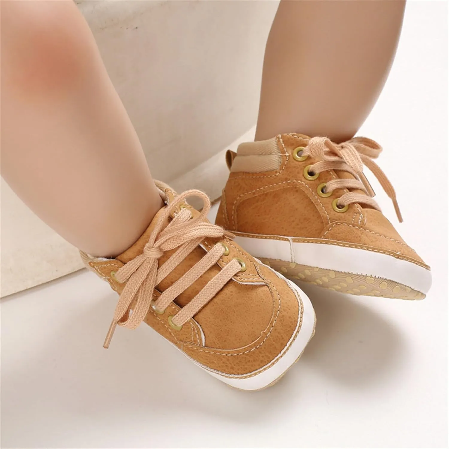Toddler Boys Girls High Top Canvas Shoes Soft Rubber Sole Warm Sport Shoes Outdoor Casual Solid Boots with Strap