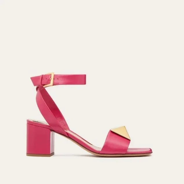 Valentino Garavani One Stud Calfskin Sandals Blossom