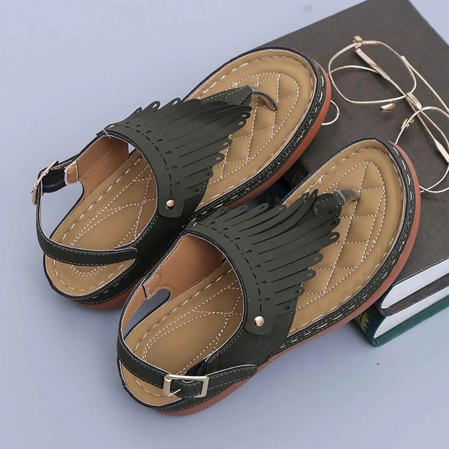 Women's Comfortable Wedge Flip Flop Sandals Non Slip Durable for Casual Walking Beach Outdoor Summer Vacation