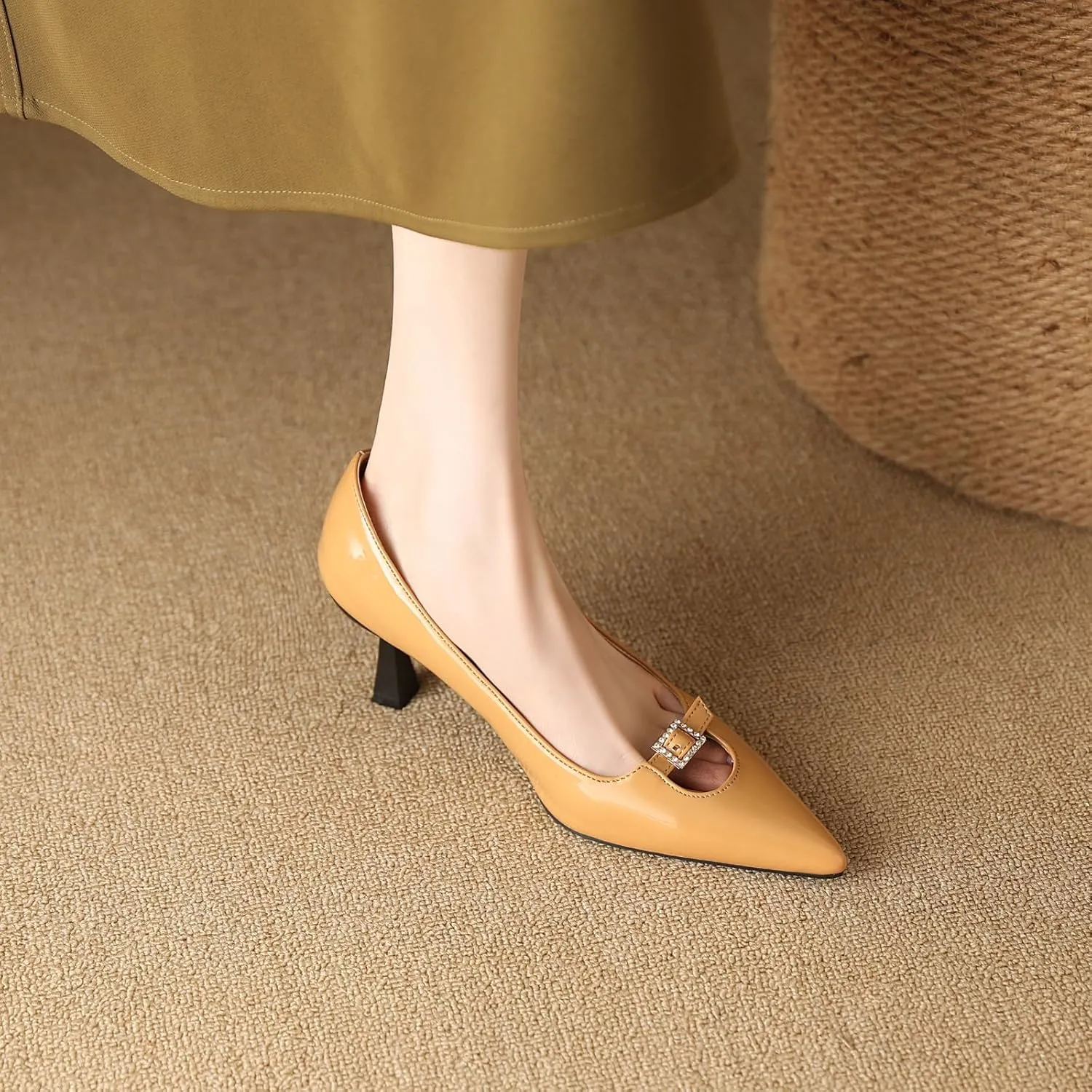 Women's Elegant Stiletto Heel Pointed Toe Pumps Slip On Office Heels