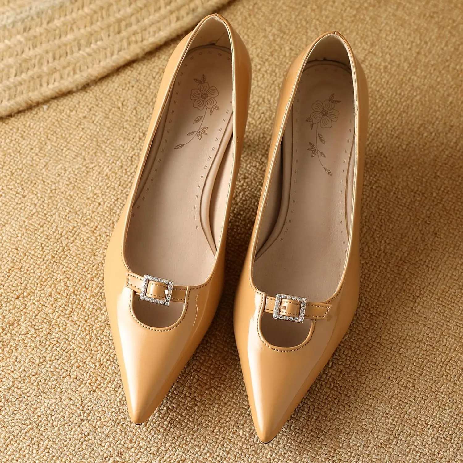 Women's Elegant Stiletto Heel Pointed Toe Pumps Slip On Office Heels