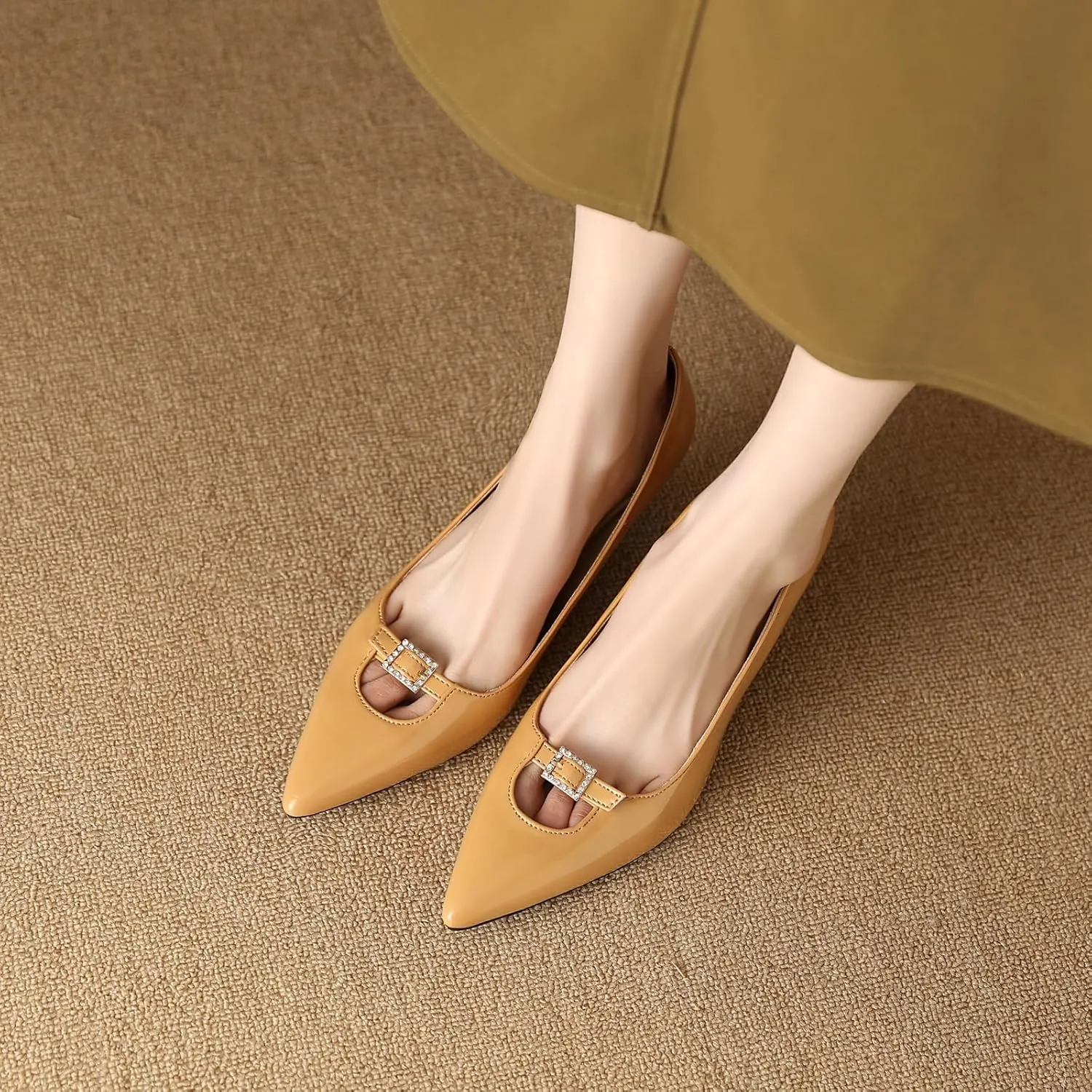 Women's Elegant Stiletto Heel Pointed Toe Pumps Slip On Office Heels