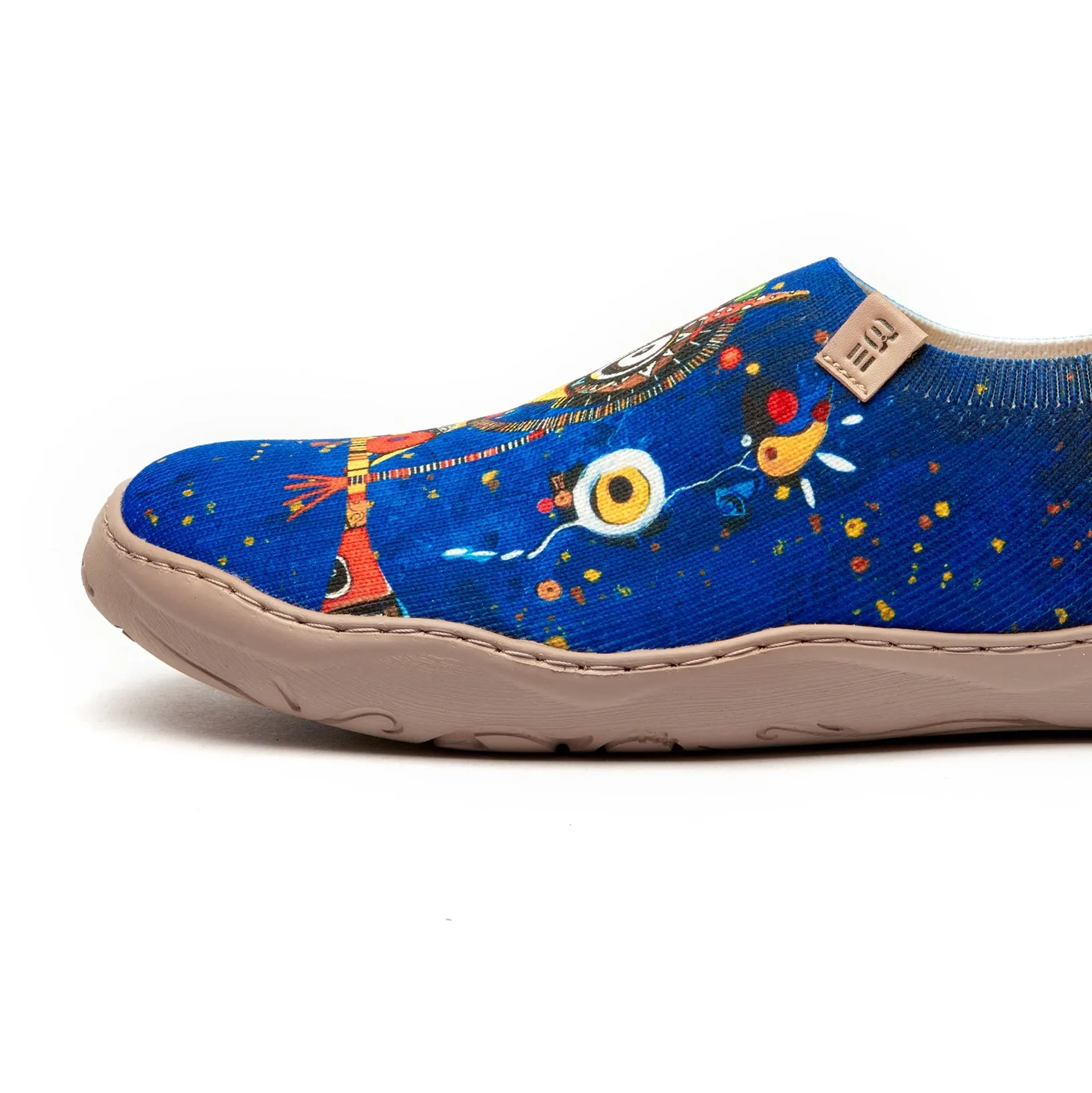 Women's Foldable Loafers, Funny Owl Painted Canvas Slip-On Sneakers