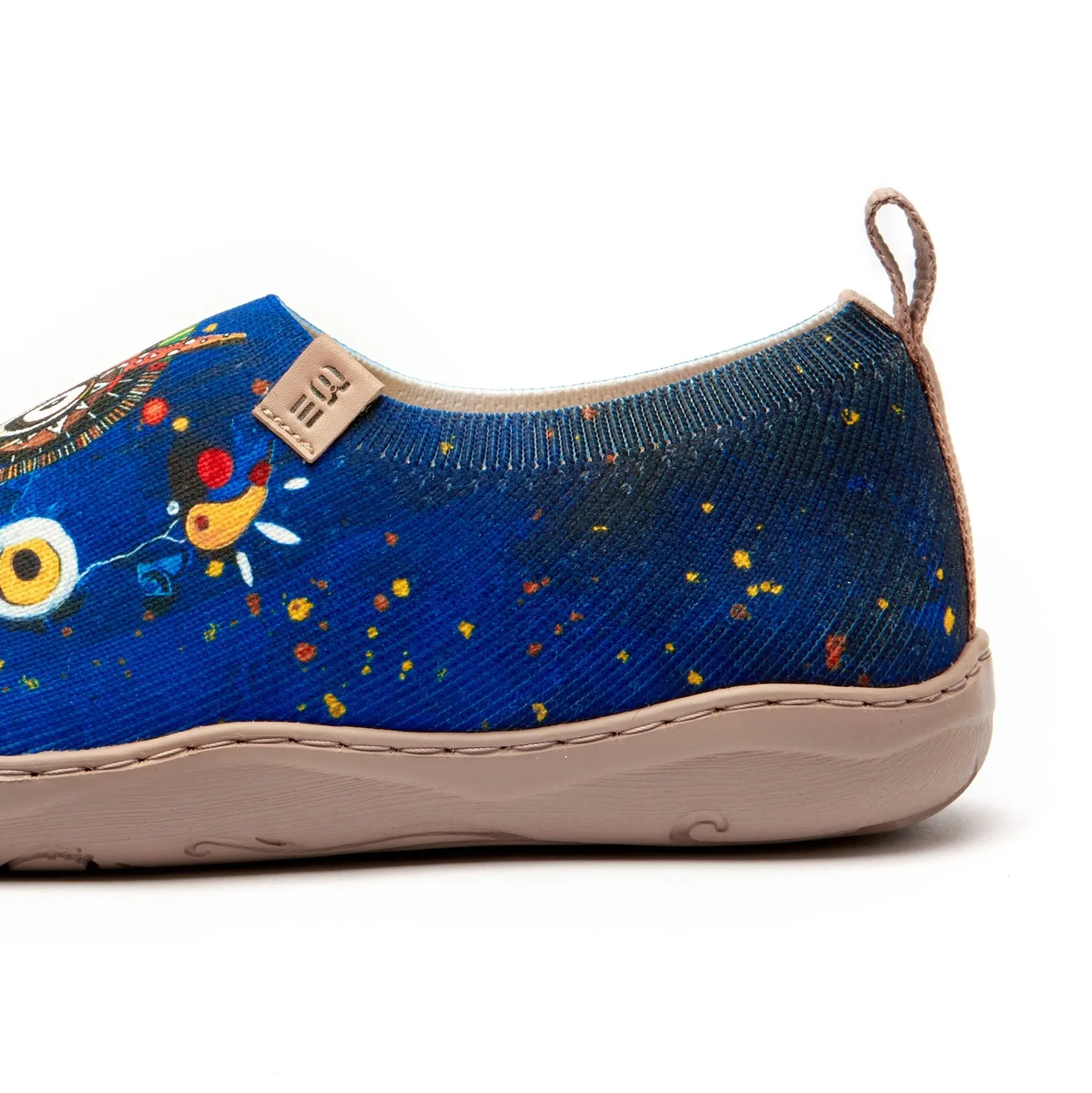 Women's Foldable Loafers, Funny Owl Painted Canvas Slip-On Sneakers