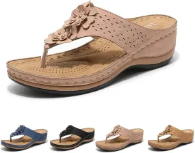 Women's Pearl Embellished Flip Flops Stylish Summer Beach Sandals for Casual Wear Arch Support Comfortable Orthopedic Sandals