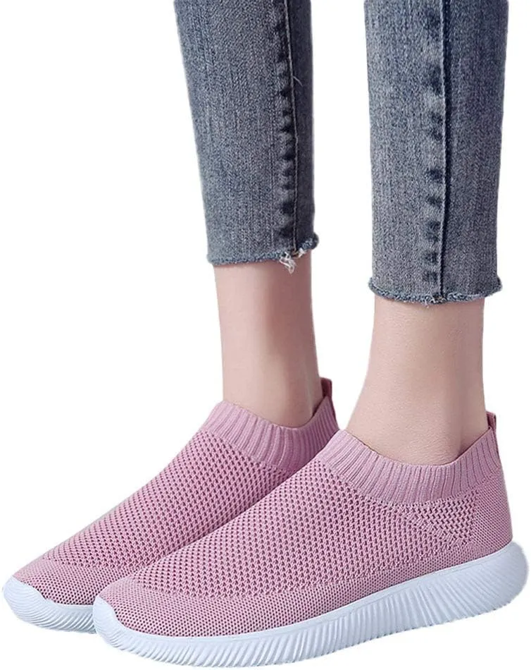 Women’s Slip-On Shoes Casual Lace-Free Walking Loafers Running Shoes for Men Comfortable White Casual Shoes Fashion Sneakers Red Tennis Shoe White Loafers
