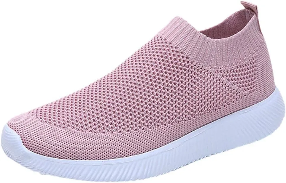Women’s Slip-On Shoes Casual Lace-Free Walking Loafers Running Shoes for Men Comfortable White Casual Shoes Fashion Sneakers Red Tennis Shoe White Loafers