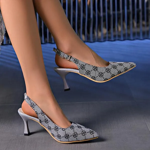 Women's Stylish Pointed Toe Stiletto Heel Buckle Sandals 85486770S