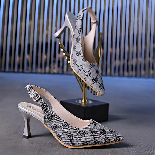Women's Stylish Pointed Toe Stiletto Heel Buckle Sandals 85486770S