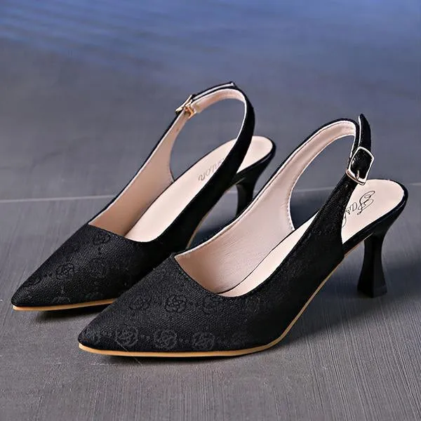 Women's Stylish Pointed Toe Stiletto Heel Buckle Sandals 85486770S