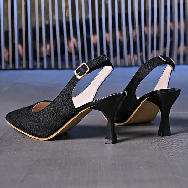 Women's Stylish Pointed Toe Stiletto Heel Buckle Sandals 85486770S