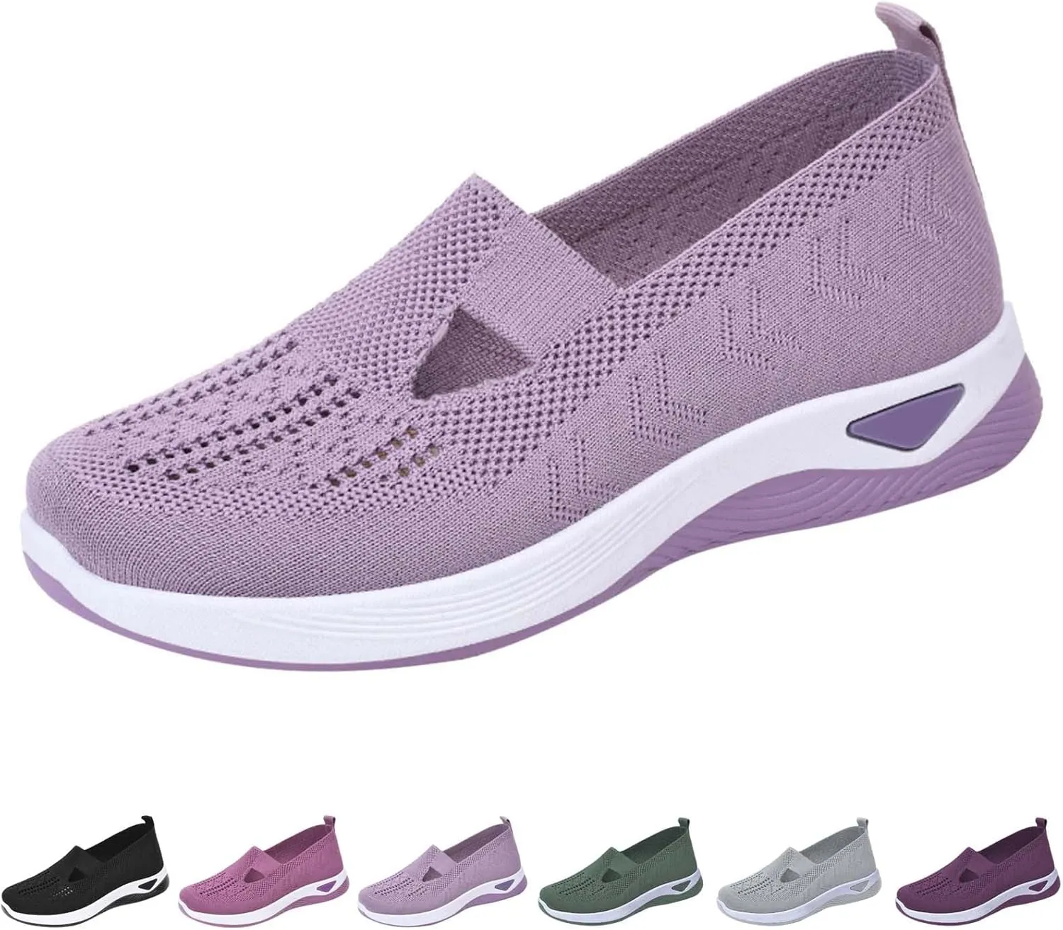 Women's Woven Orthopedic Breathable Soft Shoes Womens Running Shoes Comfort Ladies Shoes Casual White Sneakers Brown Tennis Shoe Cross Trainer Shoe